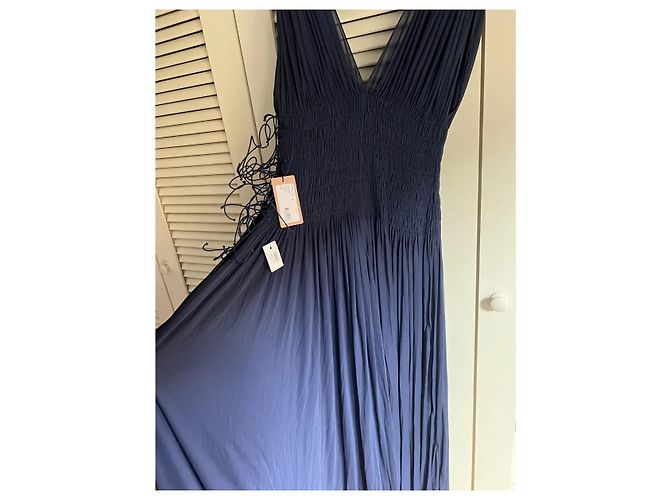 Abito da notte Alaïa in tulle e satin blu navy - vista 10