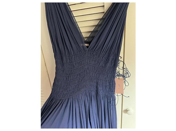 Abito da notte Alaïa in tulle e satin blu navy - vista 3