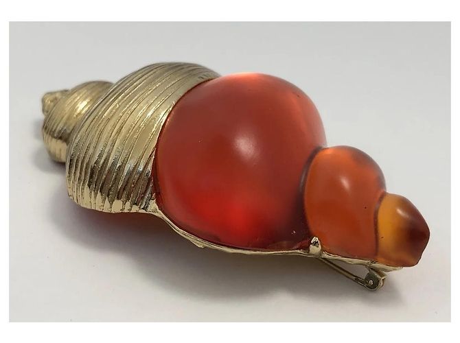Spilla vintage Christian Dior D'oro Arancione - vista 6