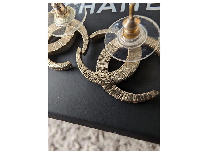 Chanel Orecchini CC B15C Logo Dubai Moon Crystal GHW con scatola RARE D'oro - vista 9