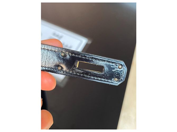 Hermès Kelly 28 in pelle nera e oro box Nero - vista 7