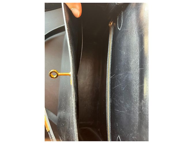 Hermès Kelly 28 in pelle nera e oro box Nero - vista 8