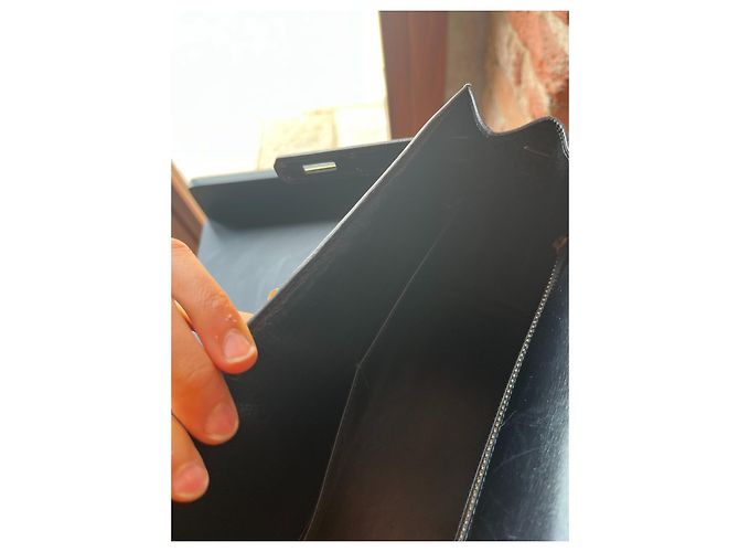Hermès Kelly 28 in pelle nera e oro box Nero - vista 9