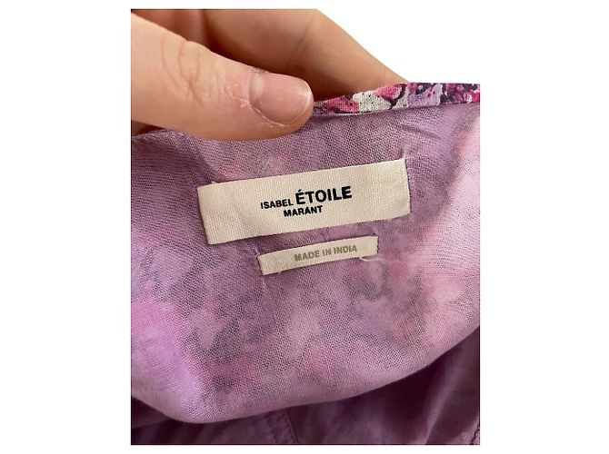 Minivestido estampado Isabel Marant Etoile de algodón rosa - vista 3