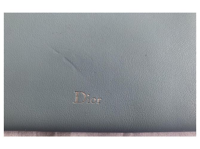 Pochette Dior in pelle rossa e blu cielo Rosso Blu chiaro - vista 5