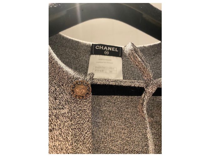 Chanel Kleid aus Baumwolle dunkelgrau Anthrazitgrau - Ansicht 8
