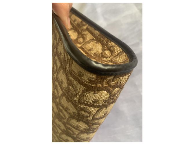Borsa Dior Monogramma Tela Marrone Oro Marrone chiaro Marrone scuro Gold hardware - vista 5