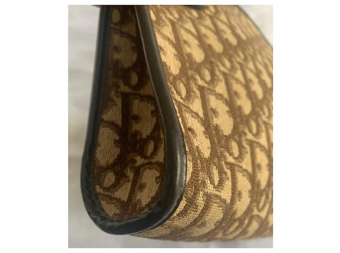 Borsa Dior Monogramma Tela Marrone Oro Marrone chiaro Marrone scuro Gold hardware - vista 6