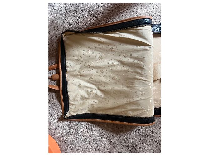 Borsone Hermès in pelle color ebano - vista 3