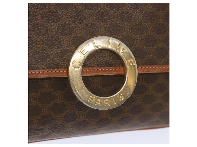 Céline CELINE Macadam Canvas Schultertasche PVC Leder Braun Auth 68506 - Ansicht 14