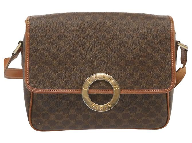 Céline CELINE Macadam Canvas Schultertasche PVC Leder Braun Auth 68506 - Ansicht 2