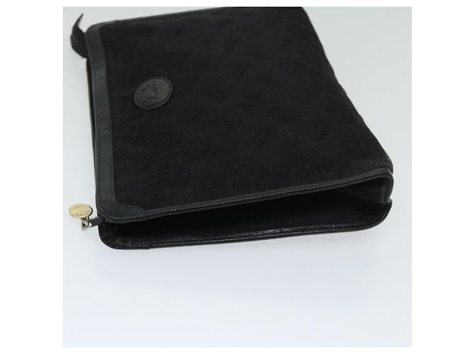 Céline CELINE C Pochette in tela macadam nera Auth ac2823 Nero - vista 5