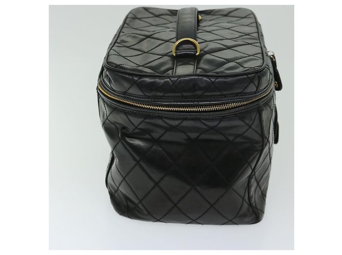 Borsa a Mano Vanity CHANEL in Pelle Verniciata 2way Nera CC Auth bs11283 Nero - vista 5