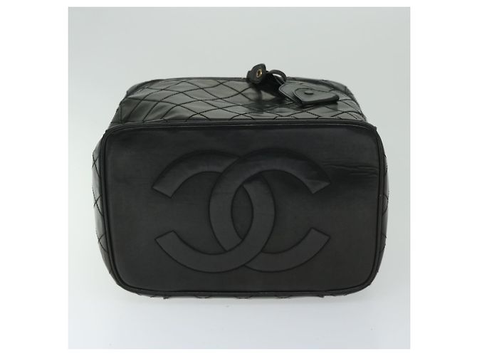 Borsa a Mano Vanity CHANEL in Pelle Verniciata 2way Nera CC Auth bs11283 Nero - vista 9