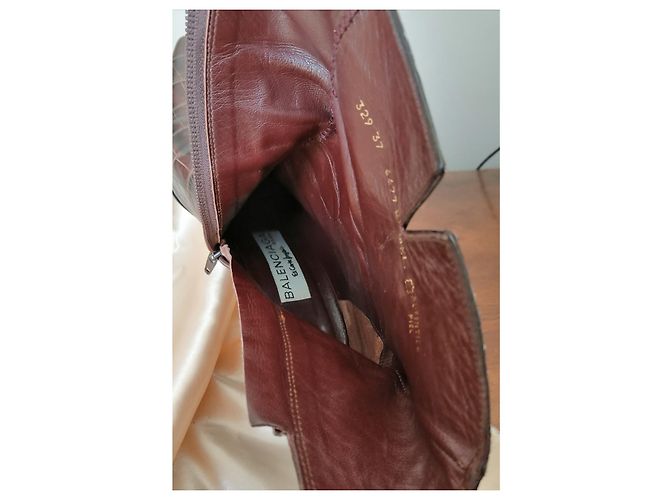 BOTINES DE MUJER BALENCIAGA - CUERO MARRÓN ESTILO COCODRILO - TALLA 38 Castaño - vista 11