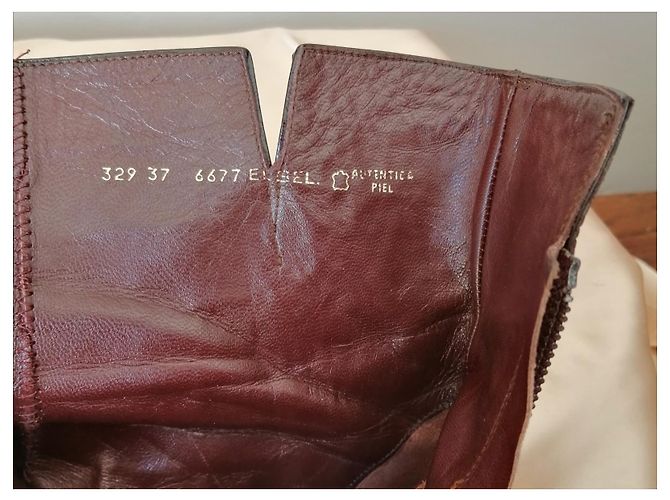 BOTINES DE MUJER BALENCIAGA - CUERO MARRÓN ESTILO COCODRILO - TALLA 38 Castaño - vista 7