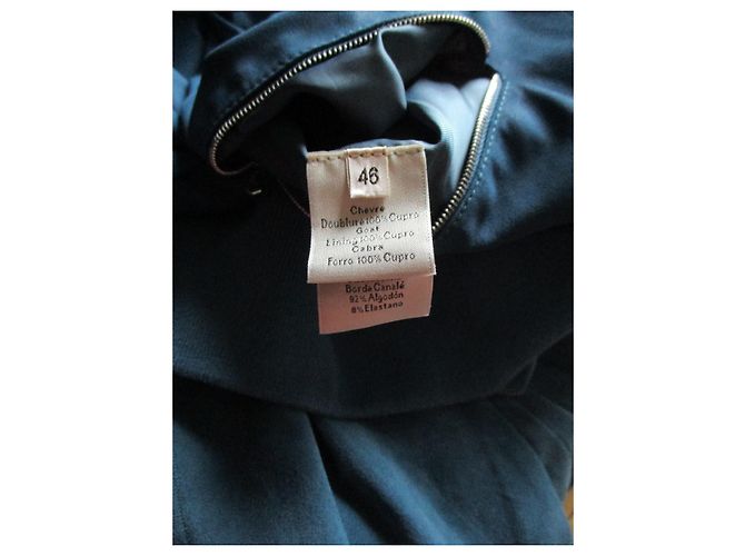 Hermès Cazadora de cuero, talla 46. Unisex. Azul - vista 5