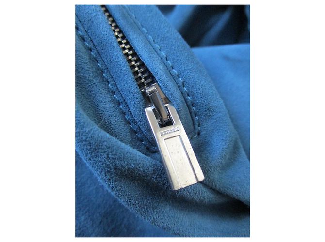 Hermès Cazadora de cuero, talla 46. Unisex. Azul - vista 6