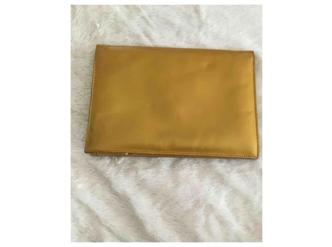 Clutch Yves Saint Laurent in Pelle Senape - vista 2