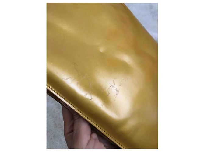 Clutch Yves Saint Laurent in Pelle Senape - vista 5