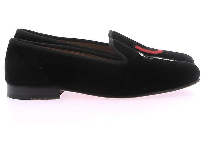 STUBBS & WOOTTON Flats T.US 7 veludo Preto - vista 3