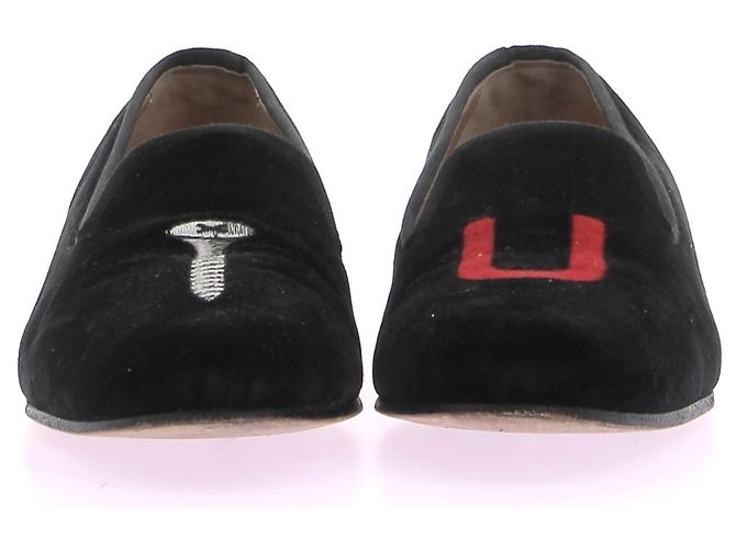 STUBBS & WOOTTON Flats T.US 7 veludo Preto - vista 5