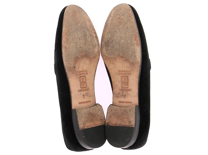 STUBBS & WOOTTON Flats T.US 7 veludo Preto - vista 7