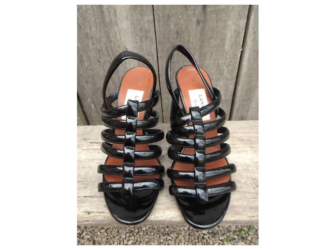 sandalias Lanvin verano 2009 estado nuevo talla 38 Negro - vista 3