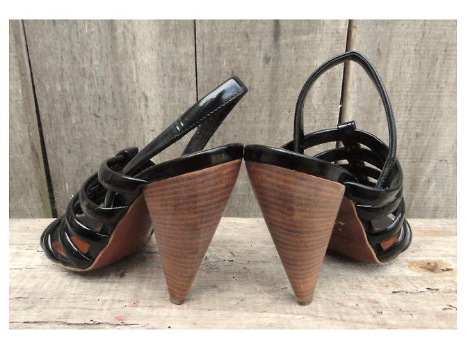 sandalias Lanvin verano 2009 estado nuevo talla 38 Negro - vista 4