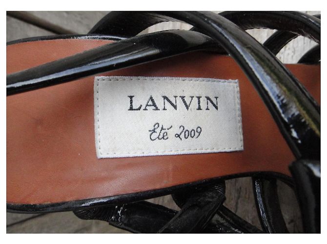sandalias Lanvin verano 2009 estado nuevo talla 38 Negro - vista 6