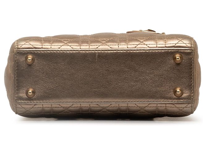 Dior Gold Piccola pelle di agnello Cannage My ABCDior Lady Dior D'oro - vista 4