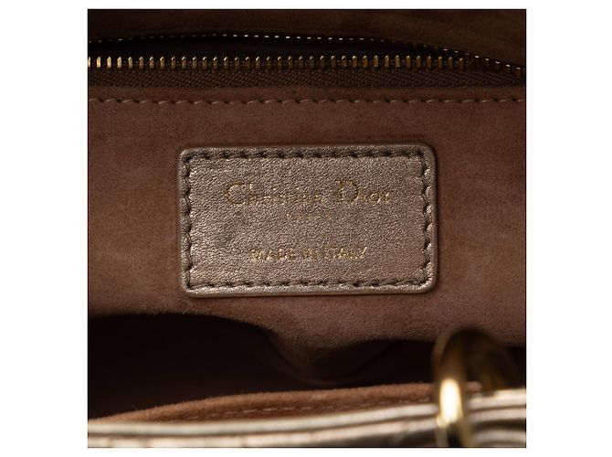 Dior Gold Piccola pelle di agnello Cannage My ABCDior Lady Dior D'oro - vista 6