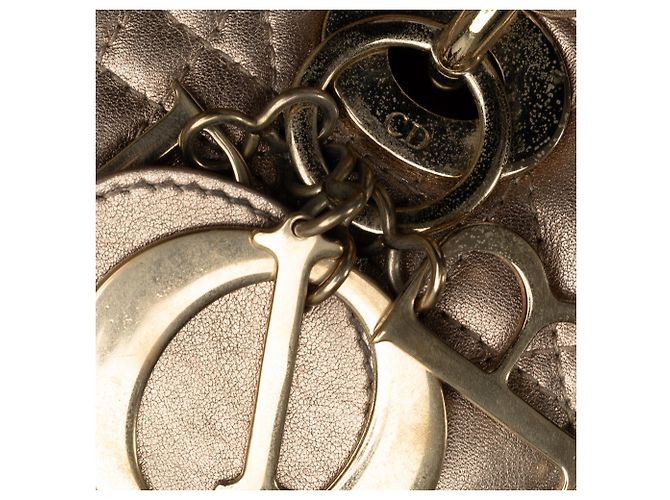 Dior Gold Piccola pelle di agnello Cannage My ABCDior Lady Dior D'oro - vista 8