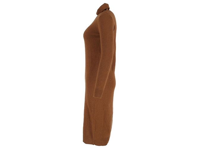 Vestido Max Mara de malha com gola alta em lã marrom - vista 2
