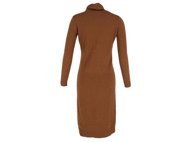 Vestido Max Mara de malha com gola alta em lã marrom - vista 3