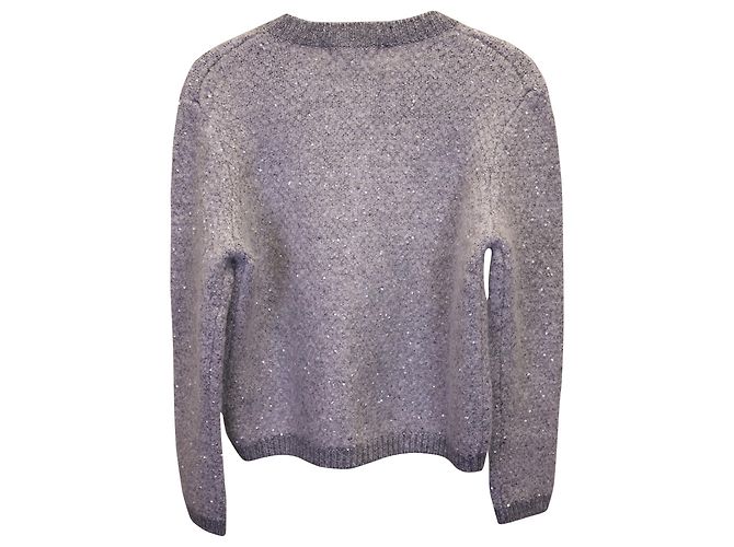 Cardigan Maille à Paillettes Maje Morning en Polyester Gris - vue 3
