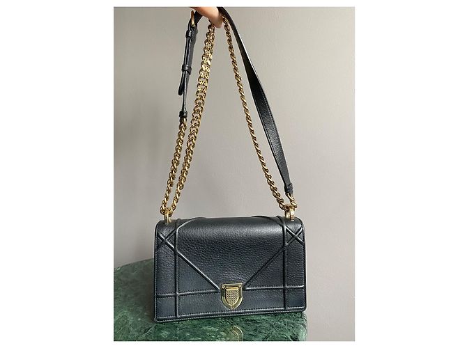 Borsa Dior Small Diorama in Pelle Nera Nero - vista 14