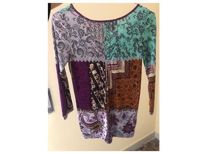 Etro Top a Maniche Tre Quarti Poliestere Multicolore - vista 2