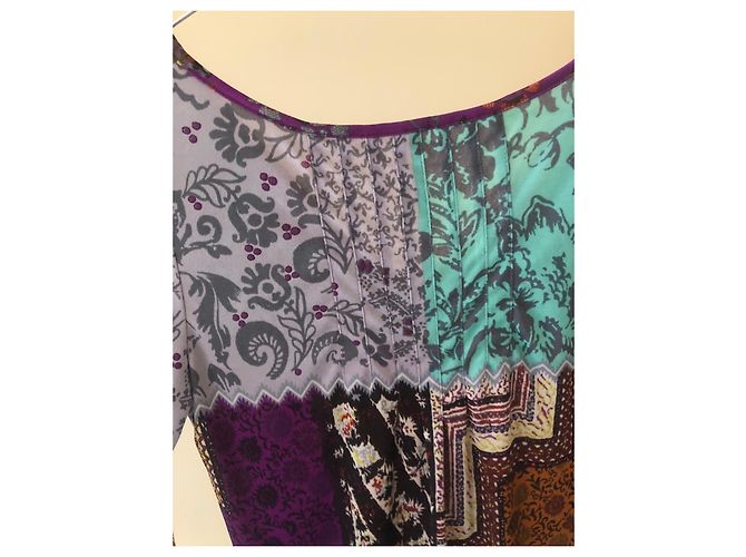 Etro Top a Maniche Tre Quarti Poliestere Multicolore - vista 6