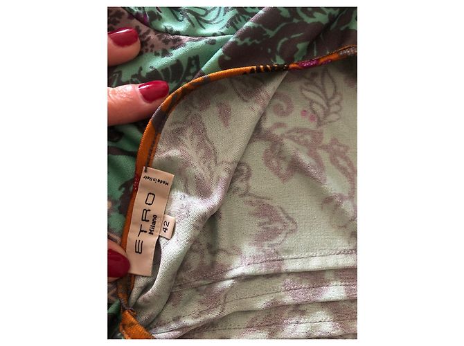 Etro Top a Maniche Tre Quarti Poliestere Multicolore - vista 7