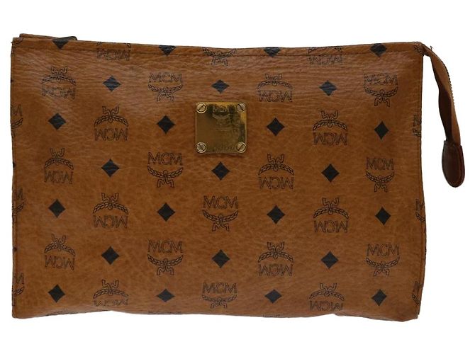 MCM Vicetos Logogram Pochette PVC Marron Auth yk11233 - vue 13