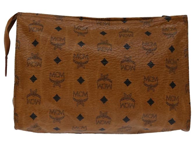 MCM Vicetos Logogram Pochette PVC Marron Auth yk11233 - vue 2