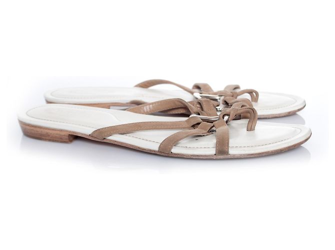 Tod's Tods, sandali in camoscio color sabbia. - vista 4