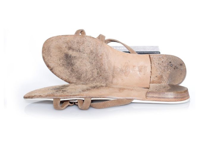 Tod's Tods, sandali in camoscio color sabbia. - vista 6