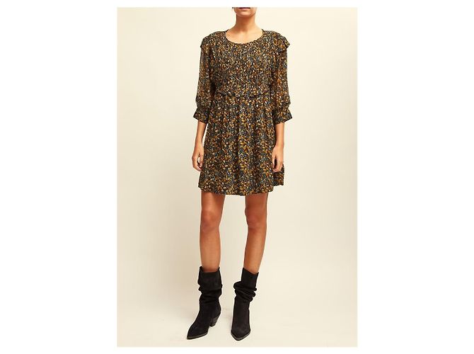 Vestido mini Sandra Ba&Sh de gasa estampada Carbone con volantes Multicolor - vista 2