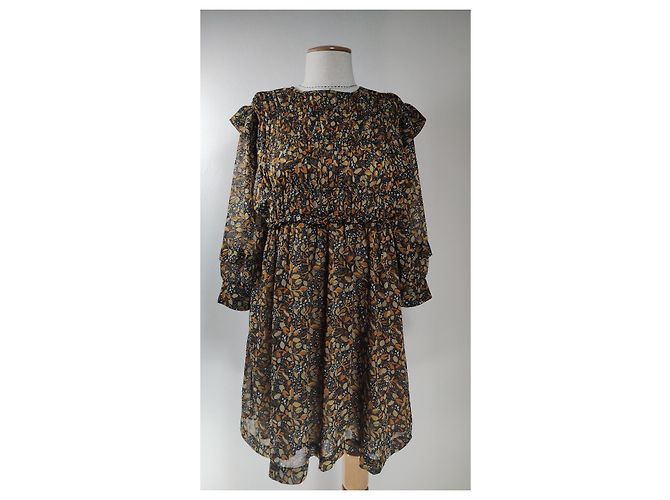 Vestido mini Sandra Ba&Sh de gasa estampada Carbone con volantes Multicolor - vista 3