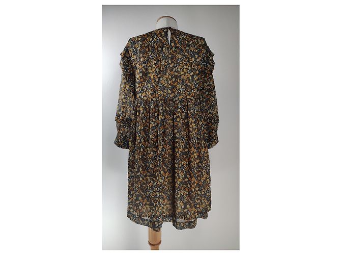 Vestido mini Sandra Ba&Sh de gasa estampada Carbone con volantes Multicolor - vista 5