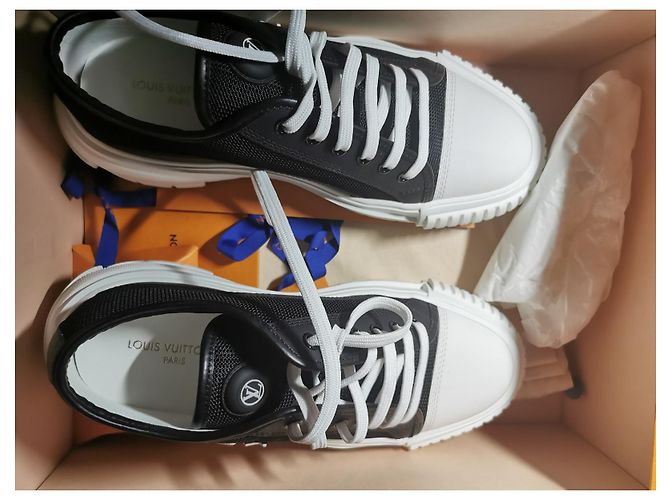 Sneakers Louis Vuitton in tela nera 40 FR Nero - vista 4