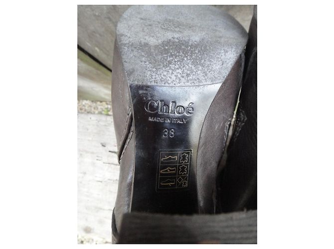 Botines Chloé de cuero marrón oscuro - vista 7
