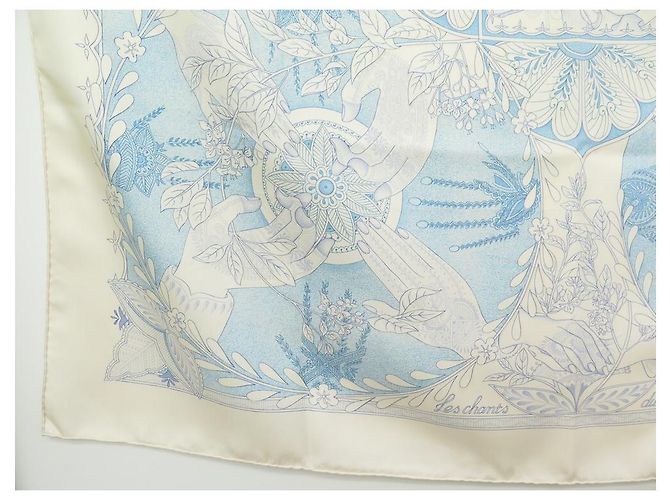 Hermès SCIARPA HERMES LES CHANTS DU HENNE TOUSY ECRUE SETA QUADRATA 90 SCIARPA IN SETA CM Crudo - vista 5